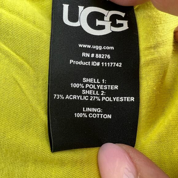 UGG Elaina Faux Fur Bomber Jacket Leopard Yellow Brown Size S - Picture 12 of 13